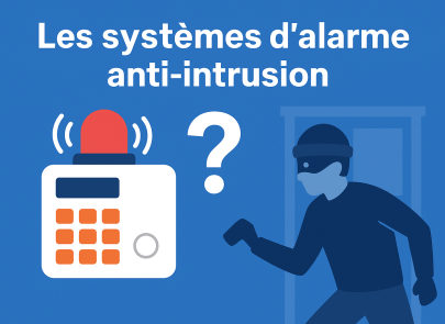 illustration pour un quizz sur les alarmes anti intrusion. il y a un homme avec un bonnet et un systeme d'alarme