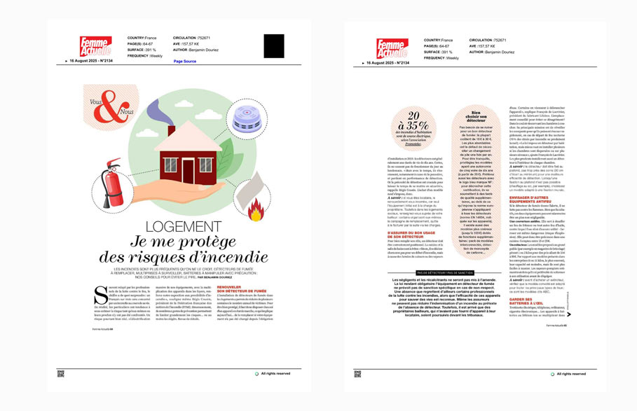 illustration document femme actuelle sécurité incendie