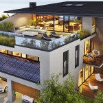 image de maison de luxe de 2 étages avec de la végétation