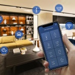 image téléphone portable dans un salon d'appartement