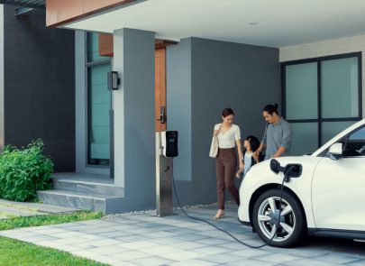 image borne de recharge avec une voiture