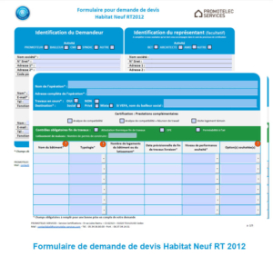 formulaire de devis RT2012 neuf