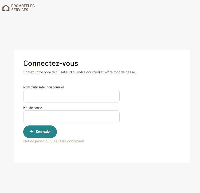image d'écran de connexion au compte client
