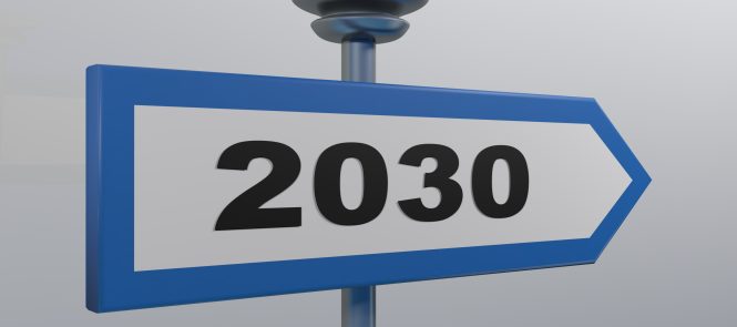 panneau de signalisation Cap 2030